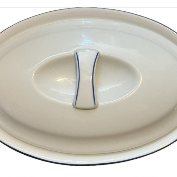 Mitterteich Bavaria Casserole Dish White Trimmed In Blue - Picture 4 of 9